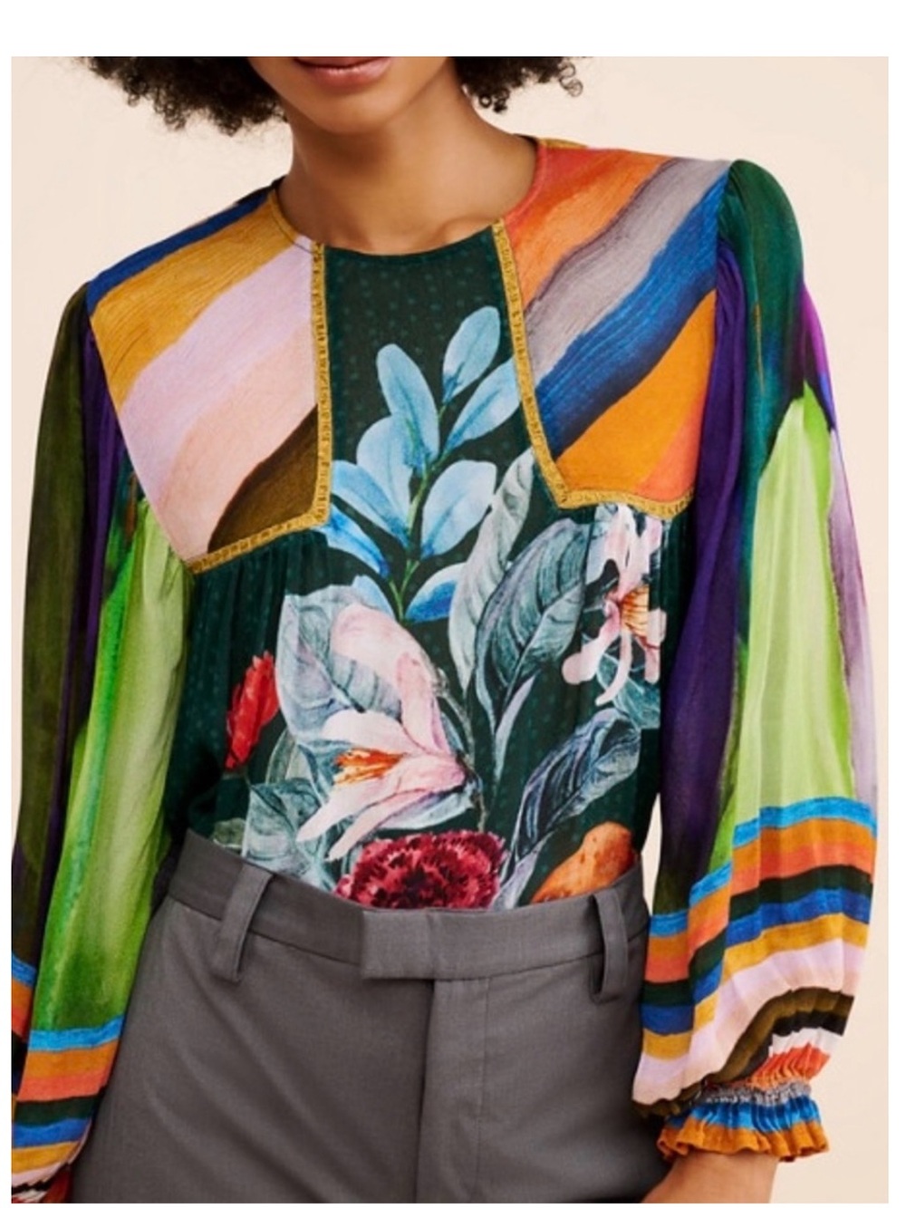 Anthropologie BI-nk Miranda Peasant Blouse, NEW